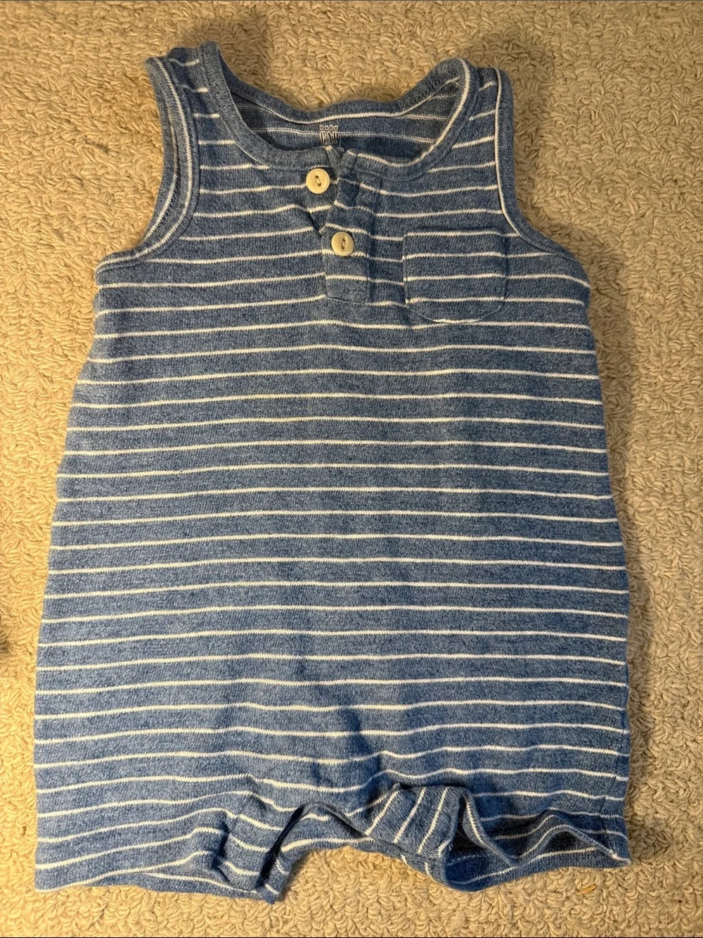 GAP Blue and White Striped Baby One-Piece